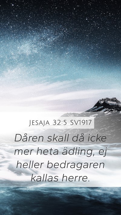 Jesaja 32:5 SV1917 Bible Verse Image