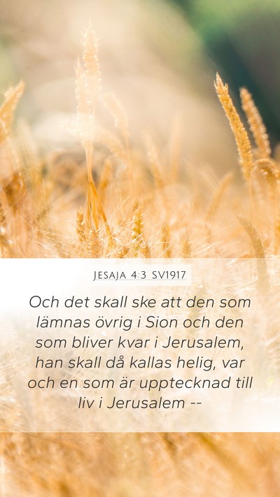 Jesaja 4:3 SV1917 Bible Verse Image