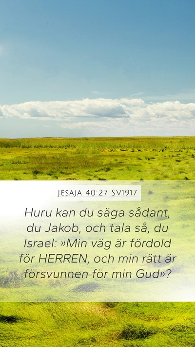 Jesaja 40:27 SV1917 Bible Verse Image
