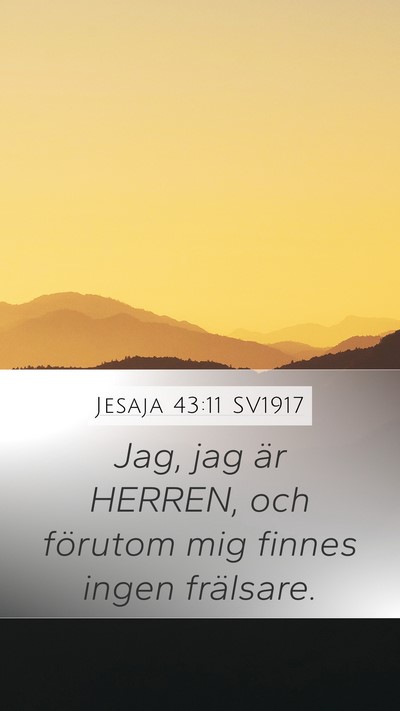 Jesaja 43:11 SV1917 Mobile Phone Wallpaper - Jag, jag är HERREN, och förutom mig finnes - Mobile Bible Verse Wallpaper