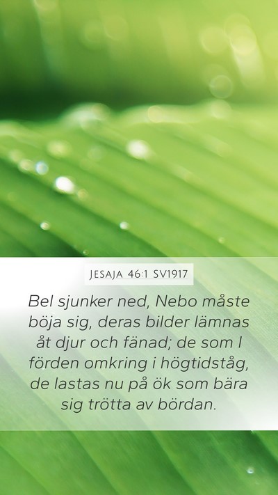 Jesaja 46:1 SV1917 Mobile Phone Wallpaper - Bel sjunker ned, Nebo måste böja sig, deras - Mobile Bible Verse Wallpaper