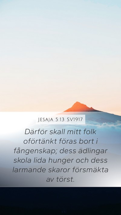 Jesaja 5:13 SV1917 Bible Verse Image