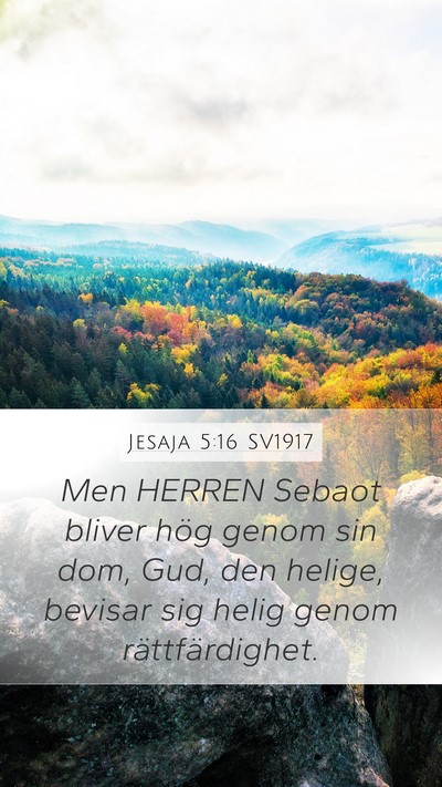 Jesaja 5:16 SV1917 Bible Verse Image