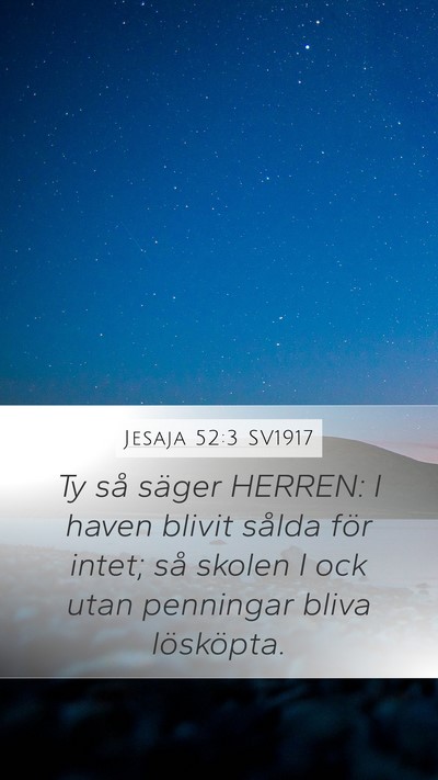 Jesaja 52:3 SV1917 Bible Verse Image