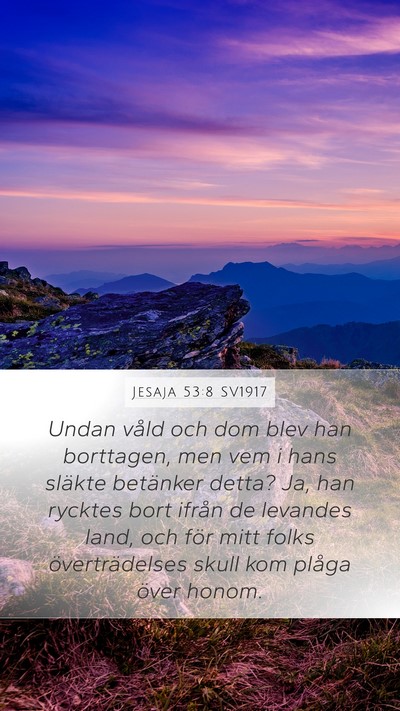 Jesaja 53:8 SV1917 Bible Verse Image