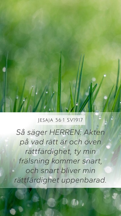 Jesaja 56:1 SV1917 Bible Verse Image