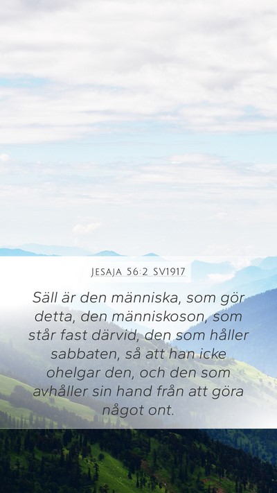 Jesaja 56:2 SV1917 Bible Verse Image