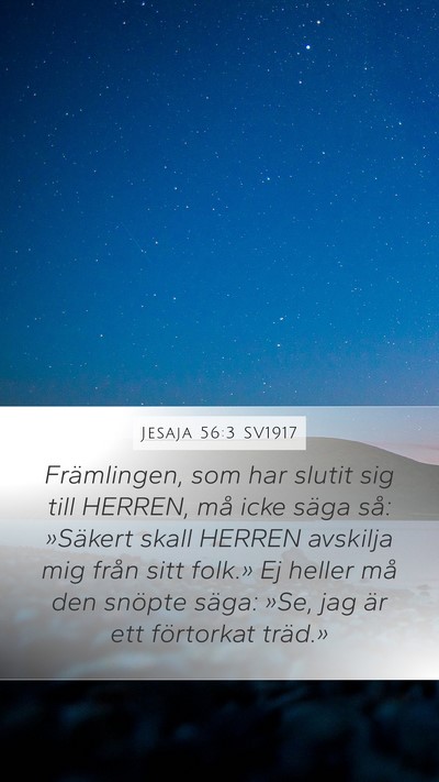 Jesaja 56:3 SV1917 Bible Verse Image