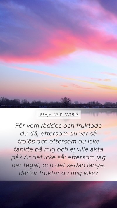 Jesaja 57:11 SV1917 Bible Verse Image