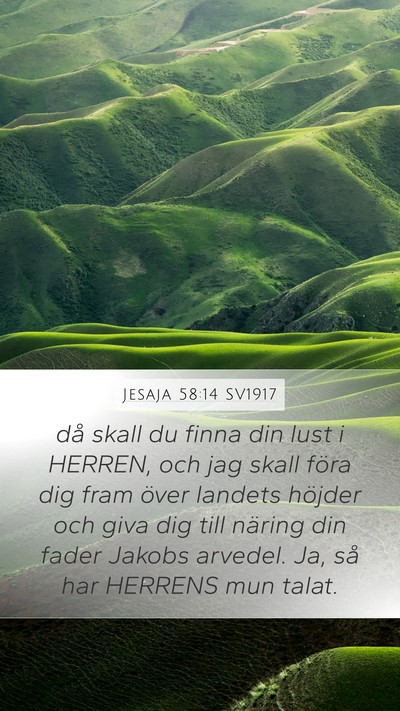 Jesaja 58:14 SV1917 Bible Verse Image
