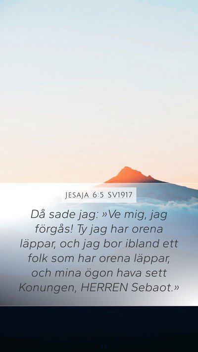 Jesaja 6:5 SV1917 Bible Verse Image