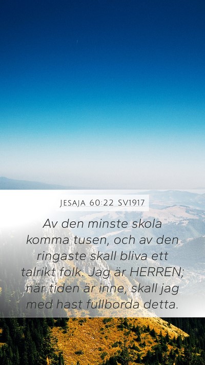 Jesaja 60:22 SV1917 Bible Verse Image