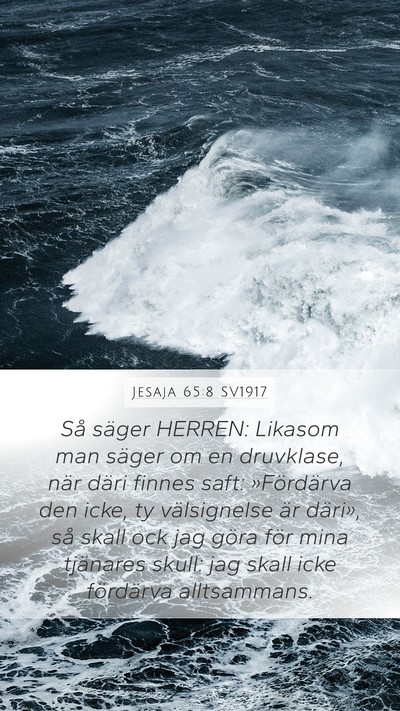 Jesaja 65:8 SV1917 Bible Verse Image