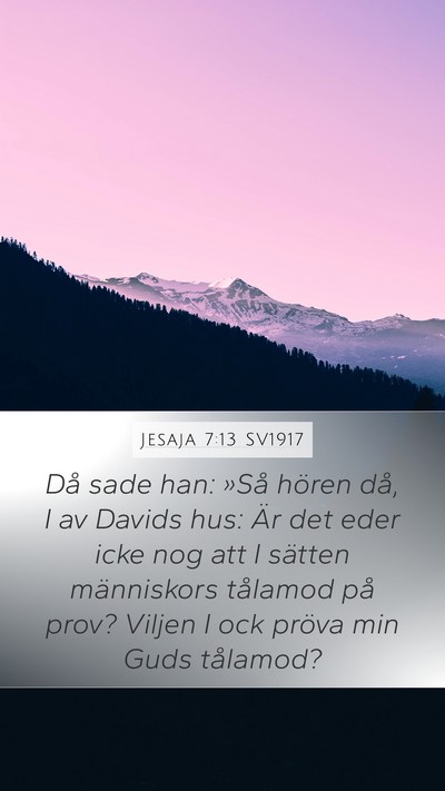 Jesaja 7:13 SV1917 Bible Verse Image
