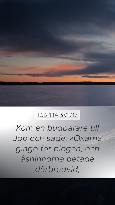 Job 1:14 SV1917 Bible Verse Image