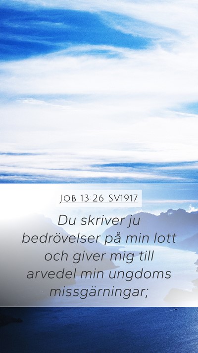 Job 13:26 SV1917 Bible Verse Image