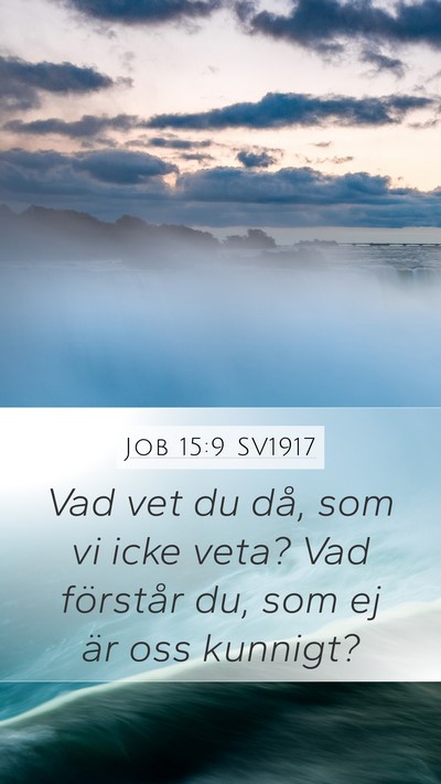 Job 15:9 SV1917 Bible Verse Image