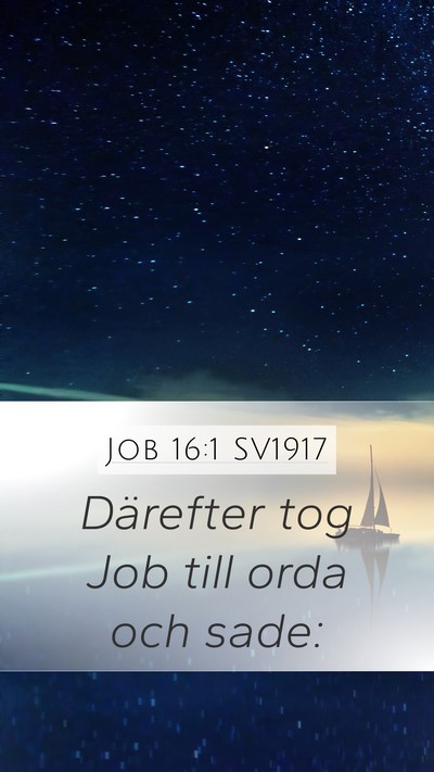 Job 16:1 SV1917 Mobile Phone Wallpaper - Därefter tog Job till orda och - Mobile Bible Verse Wallpaper