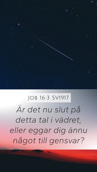 Job 16:3 SV1917 Bible Verse Image