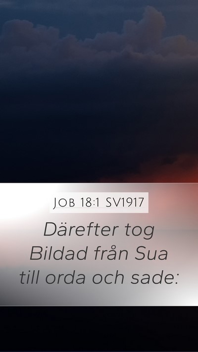 Job 18:1 SV1917 Mobile Phone Wallpaper - Därefter tog Bildad från Sua till orda och - Mobile Bible Verse Wallpaper