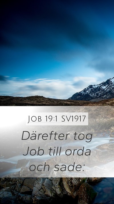 Job 19:1 SV1917 Mobile Phone Wallpaper - Därefter tog Job till orda och - Mobile Bible Verse Wallpaper