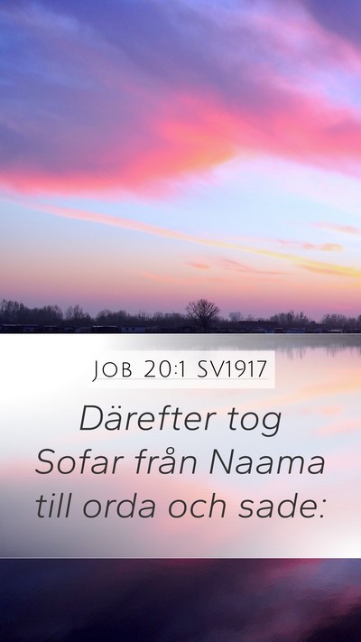 Job 20:1 SV1917 Mobile Phone Wallpaper - Därefter tog Sofar från Naama till orda och - Mobile Bible Verse Wallpaper