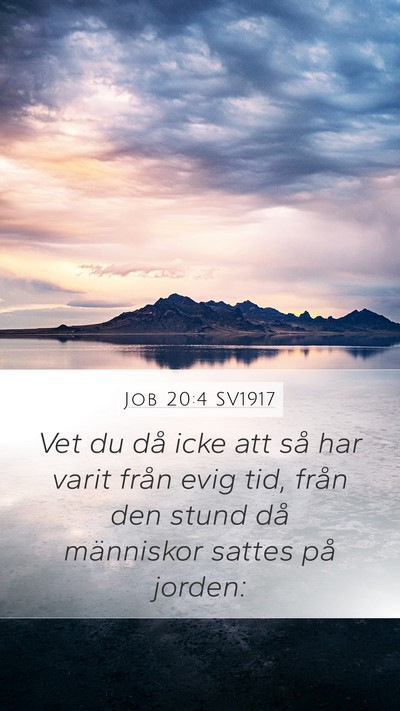 Job 20:4 SV1917 Bible Verse Image