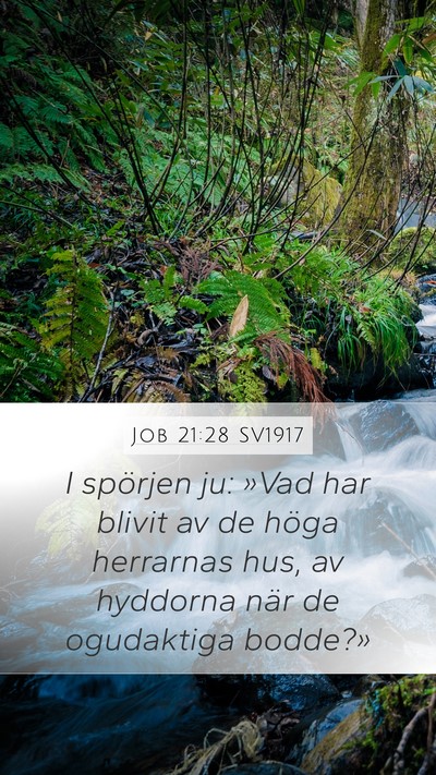 Job 21:28 SV1917 Bible Verse Image