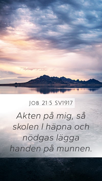Job 21:5 SV1917 Bible Verse Image