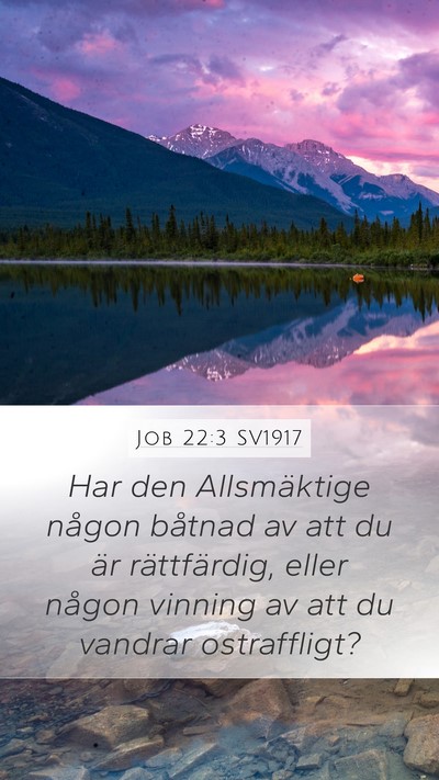 Job 22:3 SV1917 Mobile Phone Wallpaper - Har den Allsmäktige någon båtnad av att du är - Mobile Bible Verse Wallpaper