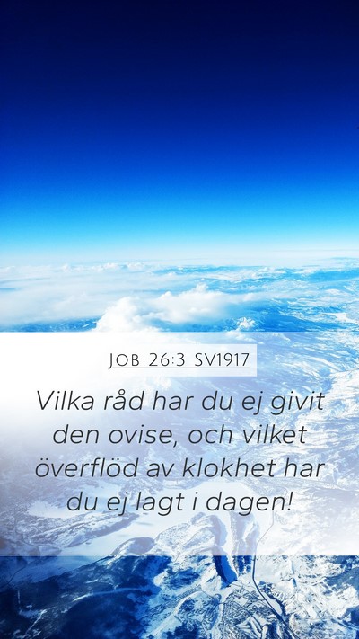 Job 26:3 SV1917 Bible Verse Image
