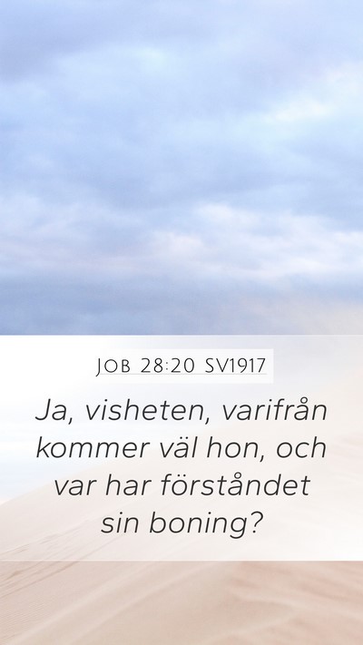 Job 28:20 SV1917 Bible Verse Image