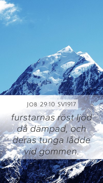 Job 29:10 SV1917 Bible Verse Image
