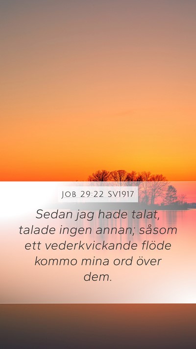Job 29:22 SV1917 Bible Verse Image