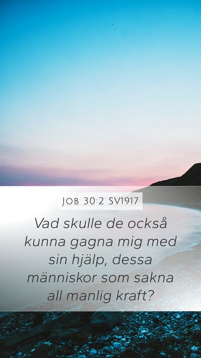 Job 30:2 SV1917 Mobile Phone Wallpaper - Vad skulle de också kunna gagna mig med sin - Mobile Bible Verse Wallpaper