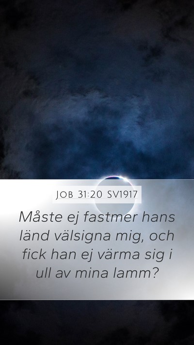 Job 31:20 SV1917 Bible Verse Image