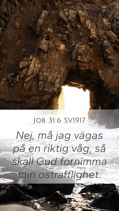 Job 31:6 SV1917 Mobile Phone Wallpaper - Nej, må jag vägas på en riktig våg, så skall - Mobile Bible Verse Wallpaper