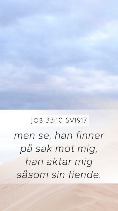 Job 33:10 SV1917 Bible Verse Image
