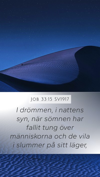 Job 33:15 SV1917 Bible Verse Image