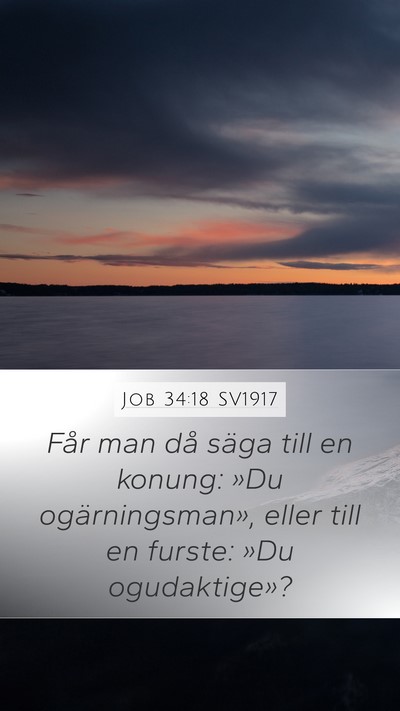 Job 34:18 SV1917 Bible Verse Image