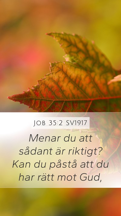 Job 35:2 SV1917 Bible Verse Image