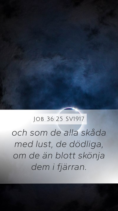Job 36:25 SV1917 Mobile Phone Wallpaper - och som de alla skåda med lust, de dödliga, om - Mobile Bible Verse Wallpaper