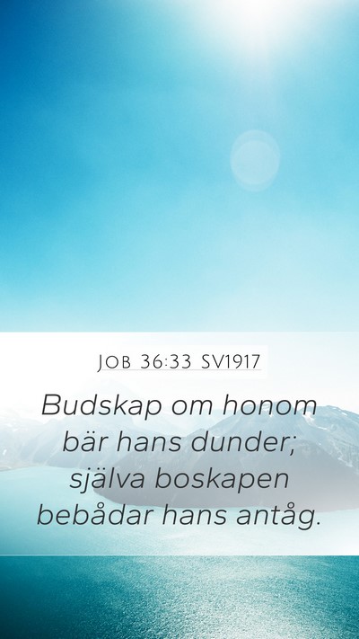 Job 36:33 SV1917 Mobile Phone Wallpaper - Budskap om honom bär hans dunder; själva - Mobile Bible Verse Wallpaper
