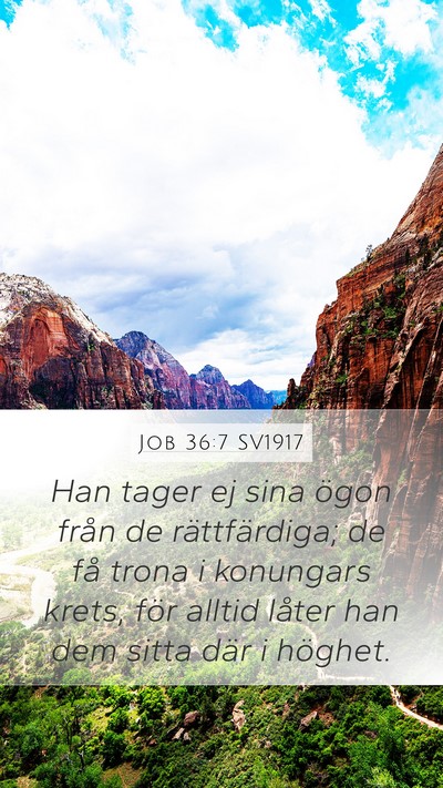 Job 36:7 SV1917 Bible Verse Image