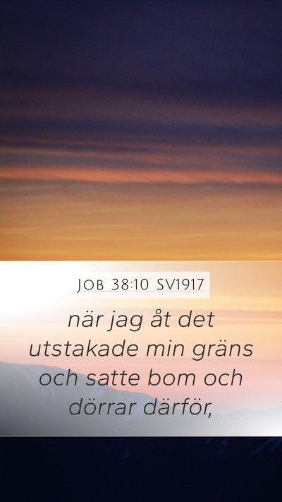 Job 38:10 SV1917 Bible Verse Image