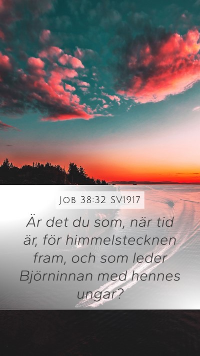 Job 38:32 SV1917 Mobile Phone Wallpaper - Är det du som, när tid är, för himmelstecknen - Mobile Bible Verse Wallpaper