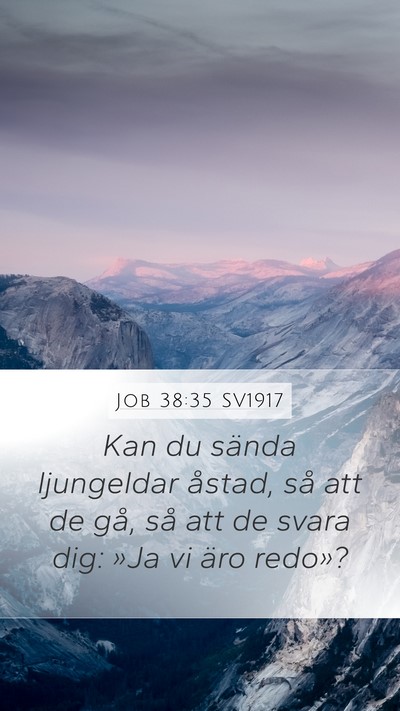 Job 38:35 SV1917 Mobile Phone Wallpaper - Kan du sända ljungeldar åstad, så att de gå, - Mobile Bible Verse Wallpaper