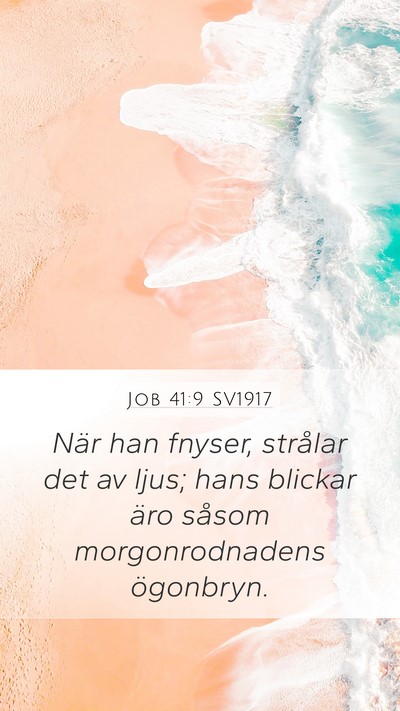 Job 41:9 SV1917 Mobile Phone Wallpaper - När han fnyser, strålar det av ljus; hans - Mobile Bible Verse Wallpaper