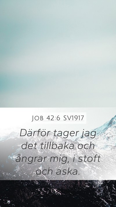 Job 42:6 SV1917 Bible Verse Image