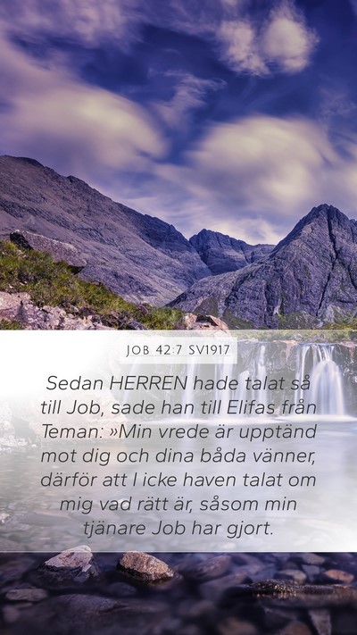 Job 42:7 SV1917 Bible Verse Image